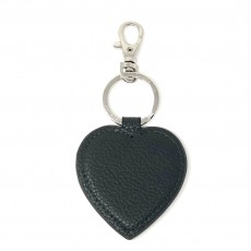Faux Leather Heart - Charcoal Silver